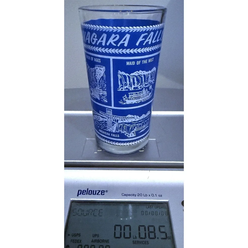 Vtg 1960s NIAGARA FALLS Landmarks State Glass Tumbler Highball Enamel Paint 5